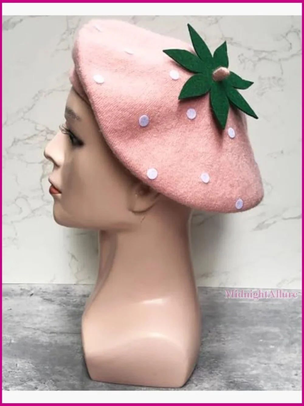 Winter Mom and Daughter Matching Beret Hats Cute Strawberry Gift